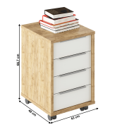 Kontajner, dub artisan/biela, RIOMA TYP 14