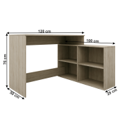 PC stôl, dub sonoma, univerzálny, KORNER 2 NEW