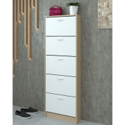 Botník, 5-radový, dub sonoma/biela, MOBI 15