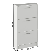 Botník, 3-radový, biela, MOBI 13