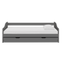 Posteľ s výsuvnou prístelkou, sivá, masív, 90x200, LAURA NEW