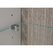 Vitrína, biela extra vysoký lesk HG/dub sonoma tmavý truflový, pravá, LYNATET TYP 01