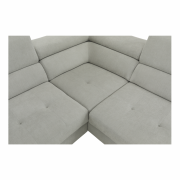 Sedacia súprava, svetlosivá, látka, pravá, BUTON P