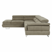 Sedacia súprava s úložným priestorom, svetlohnedý melír, látka, ľavá, BUTON R