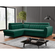 Rozkladacia sedacia súprava, smaragdová, ľavá, KORIO L