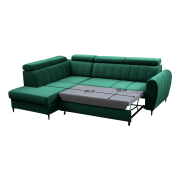Rozkladacia sedacia súprava, smaragdová, ľavá, KORIO L