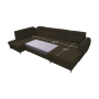 Rozkladacia sedacia súprava, hnedá, pravá, KORIO U