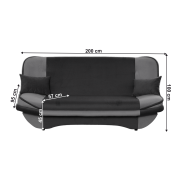 Rozkladacia pohovka, svetlosivá/tmavosivá, GURU