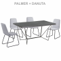 Jedálenský stôl, sivá/čierna, PALMER