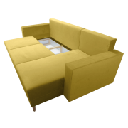 Rozkladacia sedacia súprava, žltá, pravá, BLEKY ROH