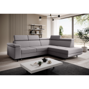 Rozkladacia sedacia súprava, svetlosivá, pravá, JOGI ROH