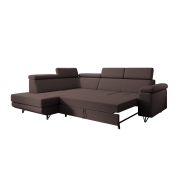 Rozkladacia sedacia súprava, hnedá, ľavá, JOGI ROH