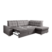 Rozkladacia sedacia súprava, hnedosivá, pravá, OREO ROH