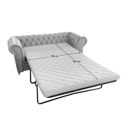 Luxusný rozkladací 3-sed, sivá Velvet látka, ROMANO