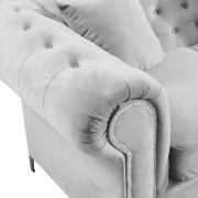 Luxusný rozkladací 3-sed, sivá Velvet látka, ROMANO