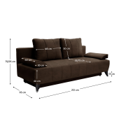 Rozkladacia pohovka, hnedá, BERO