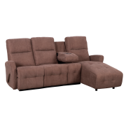 Nastaviteľná rohová sedacia súprava, hnedá, pravá, TROJAN ROH