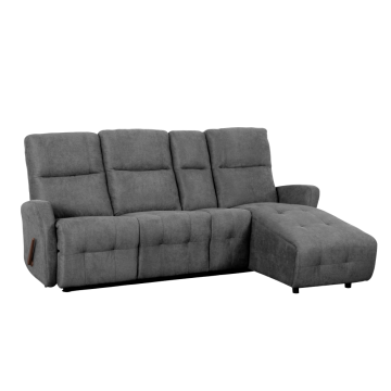 Nastaviteľná rohová sedacia súprava, tmavosivá, pravá, TROJAN ROH