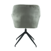 Otočná stolička, sivohnedá Taupe Velvet látka/čierna, VELEZA NEW