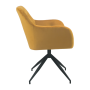 Otočná stolička, horčicová Velvet látka/čierna, VELEZA NEW