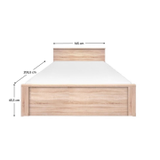 Posteľ 140, dub sonoma, TOPTY TYP 44