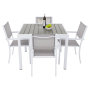 Záhradný rozkladací stôl, biela oceľ/sivá, DORIO