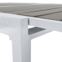 Záhradný rozkladací stôl, biela oceľ/sivá, DORIO
