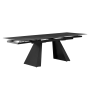 Jedálenský rozkladací stôl, grafit/čierna, 160-240,5x90 cm, SALAL
