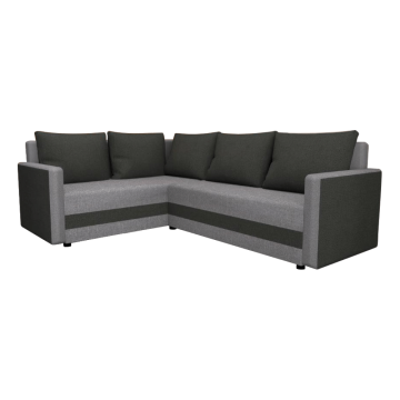 Univerzálna sedacia súprava, čierna/sivá, DINA L ROH