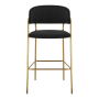 Dizajnová barová stolička, čierna Velvet látka/gold chróm zlatý, DASMIN TYP 2