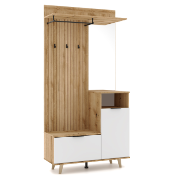 Predsieňová zostava, dub evoke/biela, NODRI