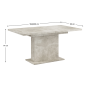 Jedálenský rozkladací stôl, betón, 160-200x90 cm, BOBA