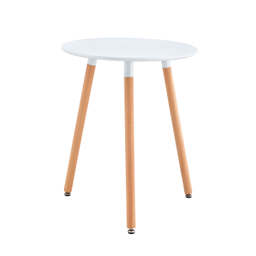 Jedálenský stôl, biela/buk, priemer 60 cm, ELCAN NEW TYP 1