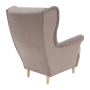Kreslo ušiak, béžovosivá/buk, RUFINO 3 NEW