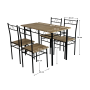 Jedálenský set 1+4, svetlý dub/čierna, PAON