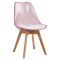 Stolička, transparentná ružová, akryl/ekokoža/buk, BALI 2 NEW