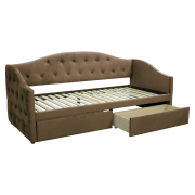 Posteľ s úložným priestorom, 90x200, hnedá Velvet látka, ZASKA