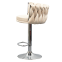 Dizajnová barová stolička, béžová Velvet látka/chróm, BRIN