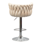 Dizajnová barová stolička, béžová Velvet látka/chróm, BRIN