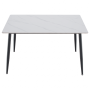 Jedálenský stôl, biely mramor/čierna, 121x71 cm, FLORENC TYP 1