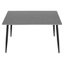 Jedálenský stôl, sivý mramor/čierna, 121x71 cm, FLORENC TYP 1