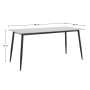 Jedálenský stôl, biely mramor/čierna, 160x80 cm, FLORENC TYP 2