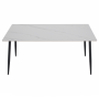Jedálenský stôl, biely mramor/čierna, 160x80 cm, FLORENC TYP 2