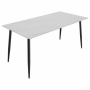 Jedálenský stôl, biely mramor/čierna, 160x80 cm, FLORENC TYP 2