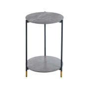 Konferenčný stolík, sivý mramor/čierna, GAJAR