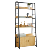 Regál, dub tmavý/čierna, CHARITON