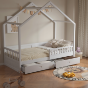 Montessori posteľ, 90x200, biela, masív, BIANKA