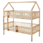 Montessori poschodová posteľ s prístelkou, prírodná, VENITA TYP 1