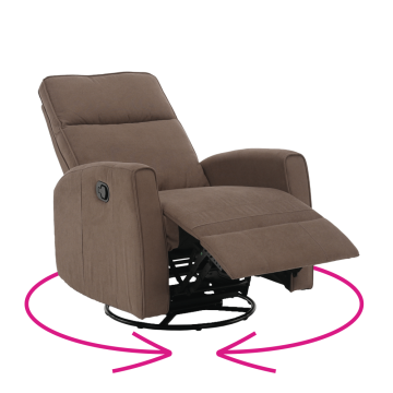 Relaxačné otočné kreslo, sivohnedá Taupe, MEKENZI