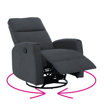 Relaxačné otočné kreslo, sivá, MEKENZI